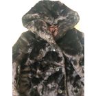 Шуба под норку 50 с капюшоном тёплая на ватине т. Коричневая