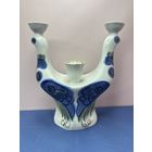 Подсвечник Павлины фарфор Полонне три рожка ПТИЦЫ ручная роспись золотом нечастый