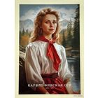 Открытка чистая 10х15 см. Иллюстратор Иван Михайлуц " Республики СССР "