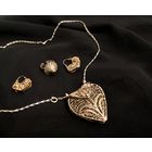 Набор, кулон, сережки, кольцо мельхиор винтаж