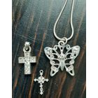 Кулон подвеска  с цепочкой + 2 крестика .