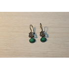 Мельхиоровые серьги с вставками "пекинское стекло", клеймо МК 2.