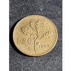 Италия 20 лир 1957