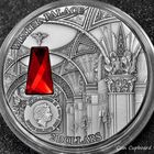 Ниуэ 2 доллара 2014г. "Зимний дворец Санкт-Петербург. SWAROVSKI". Монета в капсуле; деревянном подарочном футляре; сертификат; коробка. СЕРЕБРО 62,20гр.(2 oz).