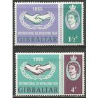 Гибралтар. Год Международного Сотрудничества. 1965г. Mi#171-72. Серия.