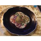 Тарелка Фрукты  Германия Lindner кобальт винтаж