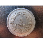 Франция.5 франков.1945. С 20 копеек. Распродажа коллекции. Смотрите другие лоты.