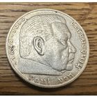 Монета.5 марок 1936. Серебро 0,900. С рубля,без мц!
