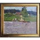 Крохалев П.С;Засл.Худ; (Крохолев);74/87см.с учетом рамы; "Вечер на Западной Двине",1960г;холст/масло