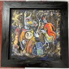 Панно на картоне масло акрил