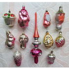 Елочные игрушки на реставрацию. Стекло, СССР, одним лотом