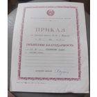 Благодарность в приказе.