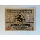 Германия, нотгельды, 50 пфеннигов 1921 год, Штутгарт, 1289.1а 1921, Литера - B.