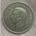 Монета 1/2 кроны 1942 год. Великобритания. Король Георг VI. Серебро