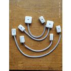 Контактные коробки соединенные проводом в оплётке 20 и 40см, 4 штуки с 1 рубля