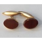 Запонки серебро СССР,  875 проба, звезда. Камень. Позолота. Русские самоцветы 1975 г Ленинград, СССР