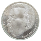 5 марок 1975 J Фридрих Эберт! Штемпель! Серебро 11.2 грамма 625 пробы! ВОЗМОЖЕН ОБМЕН!