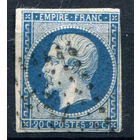 Франция (Империя) - 1853/61г. - император Наполеон III, тип I, 20 с  - 1 марка - гашёная [Mi 13 I b]. #1-Fr-57-A-1