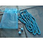 Бирюзовый комплект, серьги и бусы