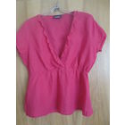 Блузка малиновая льняная