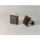 Запонки серебро 875 пр. Камень яшма. СССР. С рубля