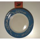 ТАРЕЛКА МИНСКИЙ ФАРФОР голубая с золотом.