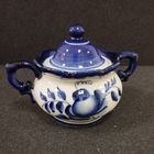 Сахарница Бутон, фарфор. Гжель