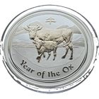 Австралия, 1 доллар 2009 Год Быка. Интересная монета в коллекцию.