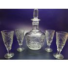 Графин, рюмка (одним лотом). хрусталь.