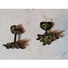 С рубля без мц. сережки-гвоздики 925пр. около грамма. 1см.