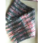 Шарф мужской мохеровый 27 х 130 черно бордово зел НОВЫЙ