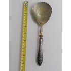 Большая салатная ложка, ручка серебро 875 пробы СССР, вес 78гр, торги с Рубля