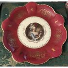 Тарелка Блюдо Портрет Дама цвет Бордо  Германия винтаж 30 см