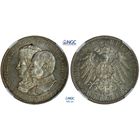 2 марки 1909 г. Саксония. Германия. NGC MS 64. 500 лет Лейпцигскому университету. Серебро. КМ# 1268