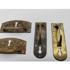 Комплект старинной фурнитуры на шкаф. Латунь.