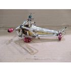 Ёлочная игрушка СССР самолёт стеклярус 16 см