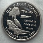 США 25 центов (квотер) 2009 г. Американские Виргинские острова. S - Сан-Франциско