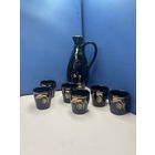 Винтажный набор из керамики графин и 6 рюмок