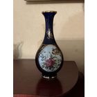 Ваза Роза Лимож кобальт подрисовка Франция винтаж