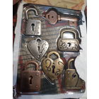 Набор сувенирный винтажных мини замков и ключик