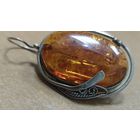 Брошь Янтарь, мельхиор. Времен СССР