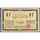 Нотгельд 75 пфеннигов 1921 год. Бремен. Веймарская республика