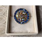 Брошь Васильковые стразы АБ Англия 60-е