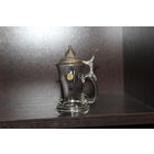 Стеклянный, миниатюрный, пивной бокал с металлической крышкой, клеймо, Германия, DRM.