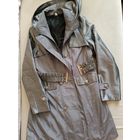 Куртка/пальто удлиненное серого цвета с принтом