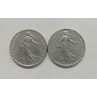 Франция 1/2 франка, 1965 год.1976 год