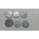 4 гривенника и два двугривенных Екатерины II.С рубля