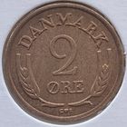 Дания 2 эре 1966 г. Бронза. В холдере
