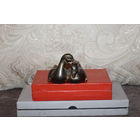 Тяжёлая, латунная фигурка "Уточки", высота 7 см.