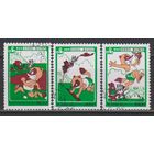КНДР. 1989. Спортивные мультфильмы. Mi 3027-3029.
